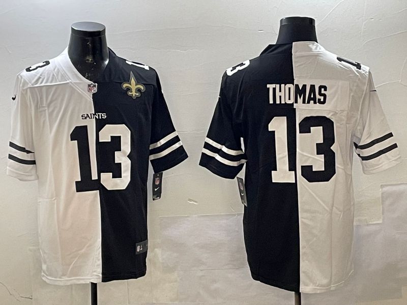 Men New Orleans Saints #13 Thomas White Black Fashion 2025 Nike Limited NFL Jersey style 4